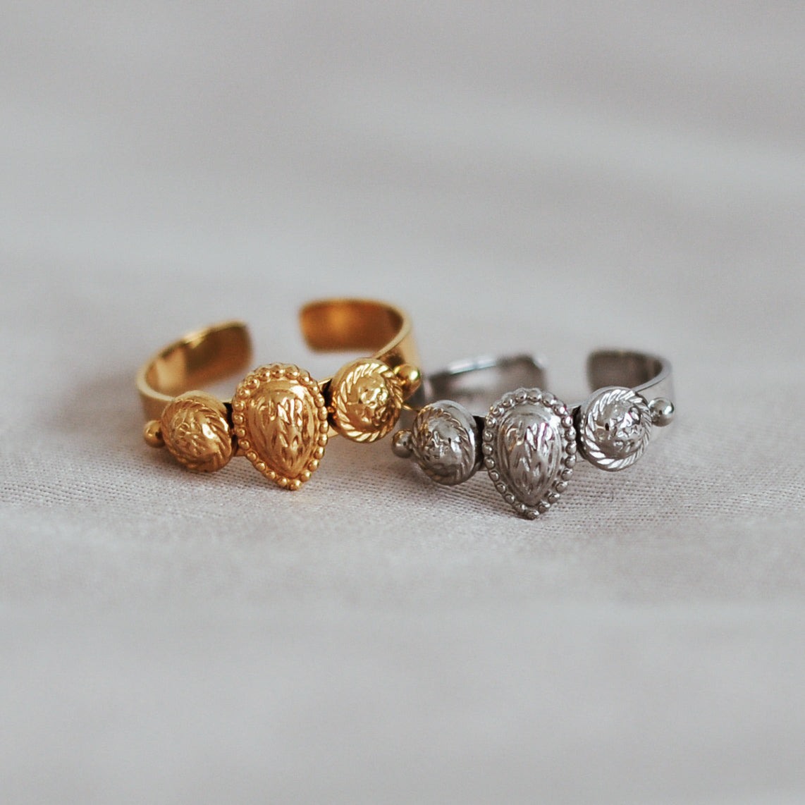 anéis bonitos, diferentes, originais, my golden girl, aço inoxidável