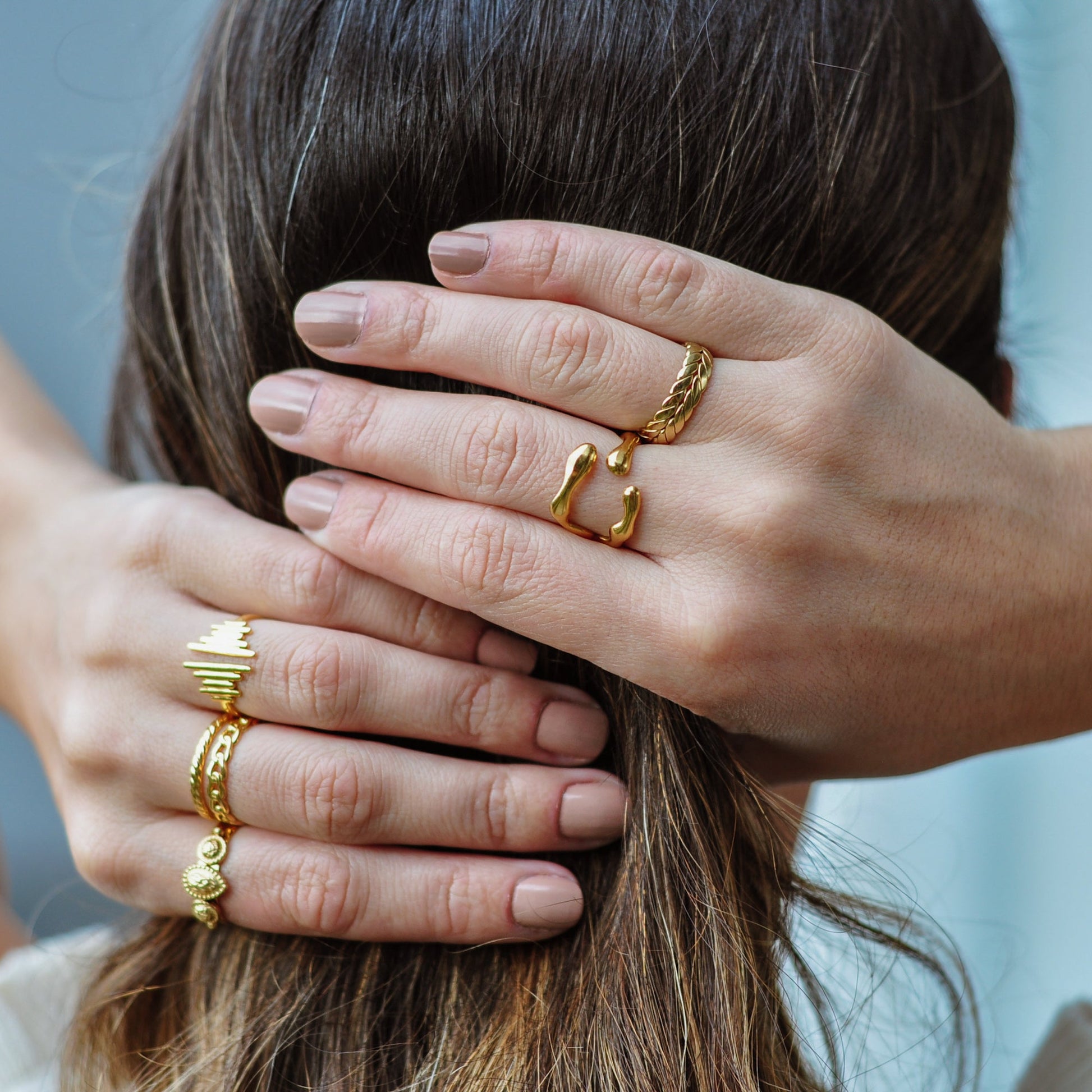 anéis bonitos, diferentes, originais, my golden girl, aço inoxidável