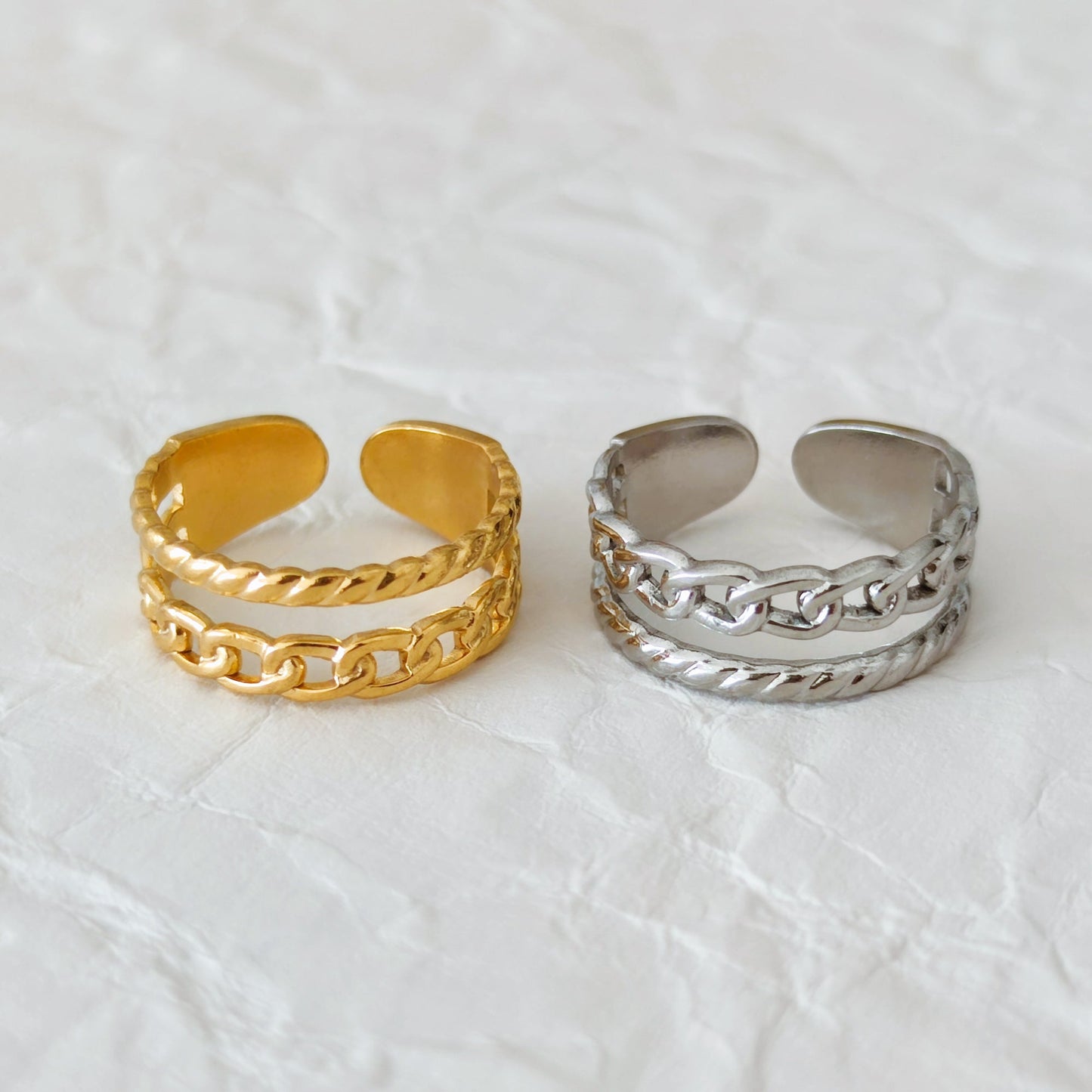 anéis bonitos, diferentes, originais, my golden girl, aço inoxidável